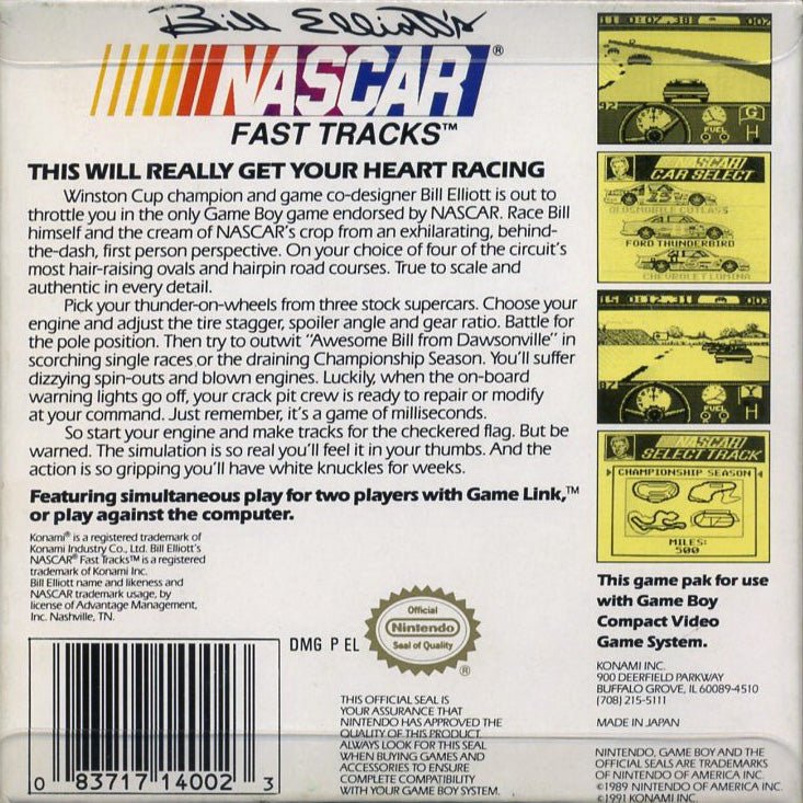 Bill Elliott's NASCAR Fast Tracks - GameBoy - Retro Island Gaming