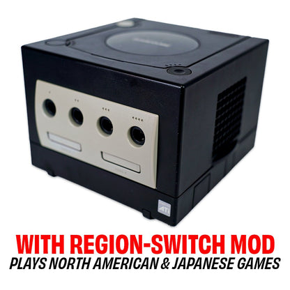 Black Nintendo GameCube System w/Japan - North American Region Switch Mod [DOL - 001] - Certified Tested & Cleaned - Retro Island Gaming