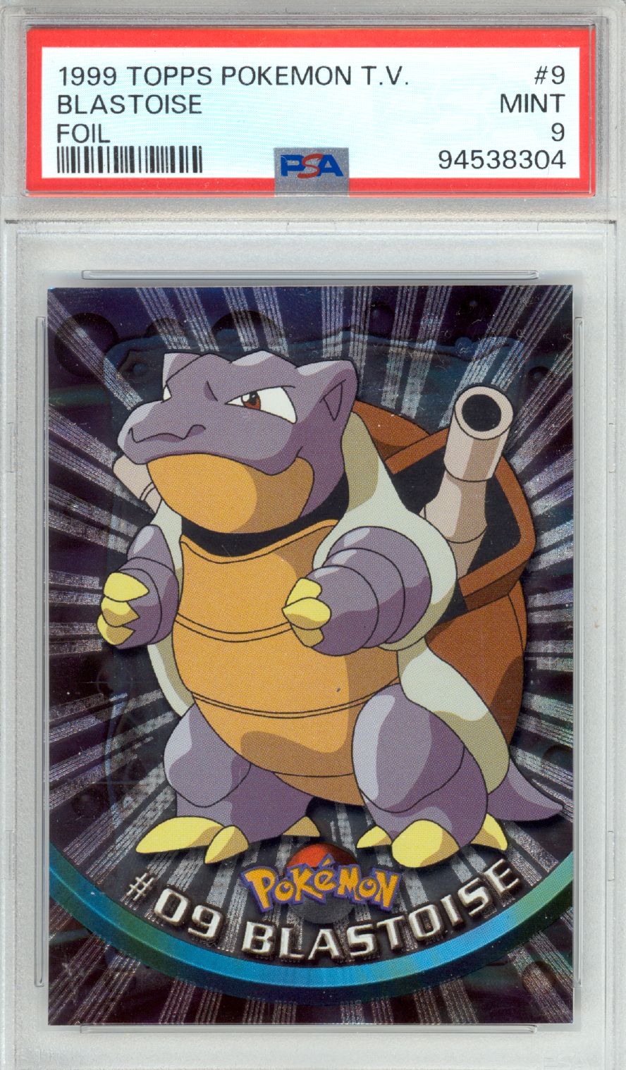 Blastoise [Foil] #9 - Pokemon 1999 Topps TV - Retro Island Gaming