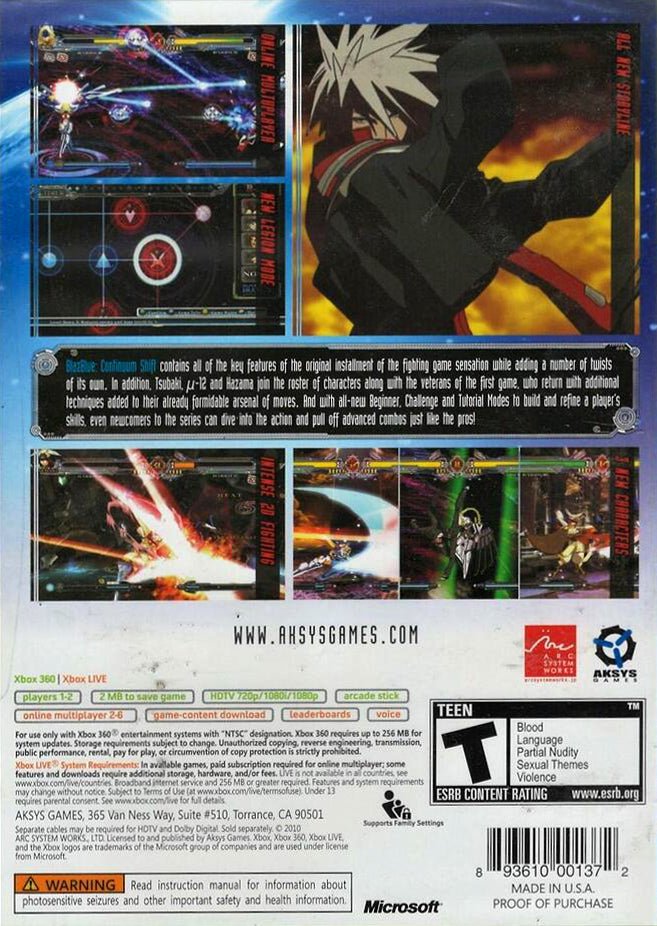 BlazBlue: Continuum Shift - Xbox 360 - Retro Island Gaming