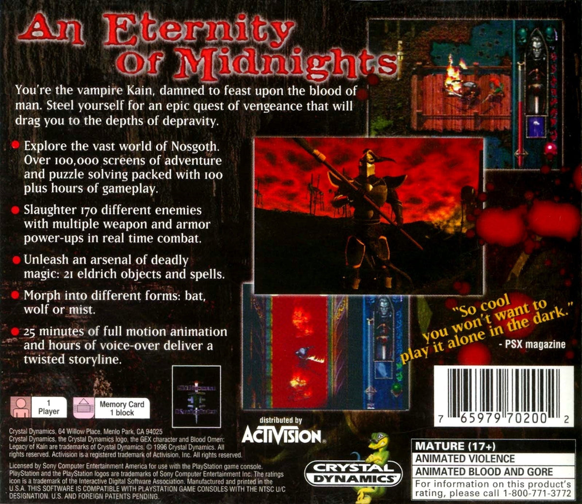 Blood Omen: Legacy of Kain - Playstation - Retro Island Gaming