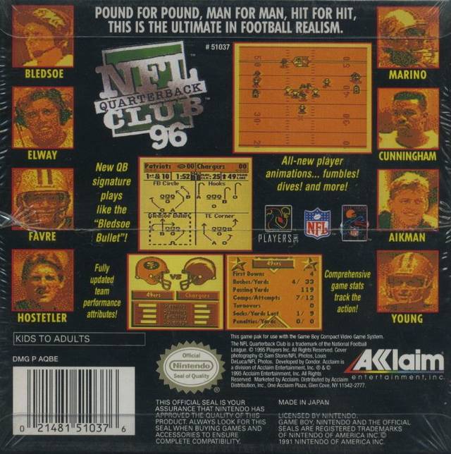 NFL Quarterback Club 96 - GameBoy