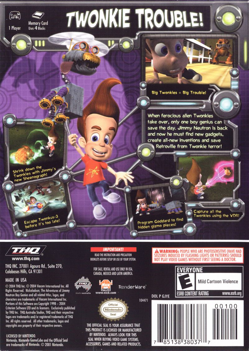 Jimmy Neutron Attack of the Twonkies - Gamecube