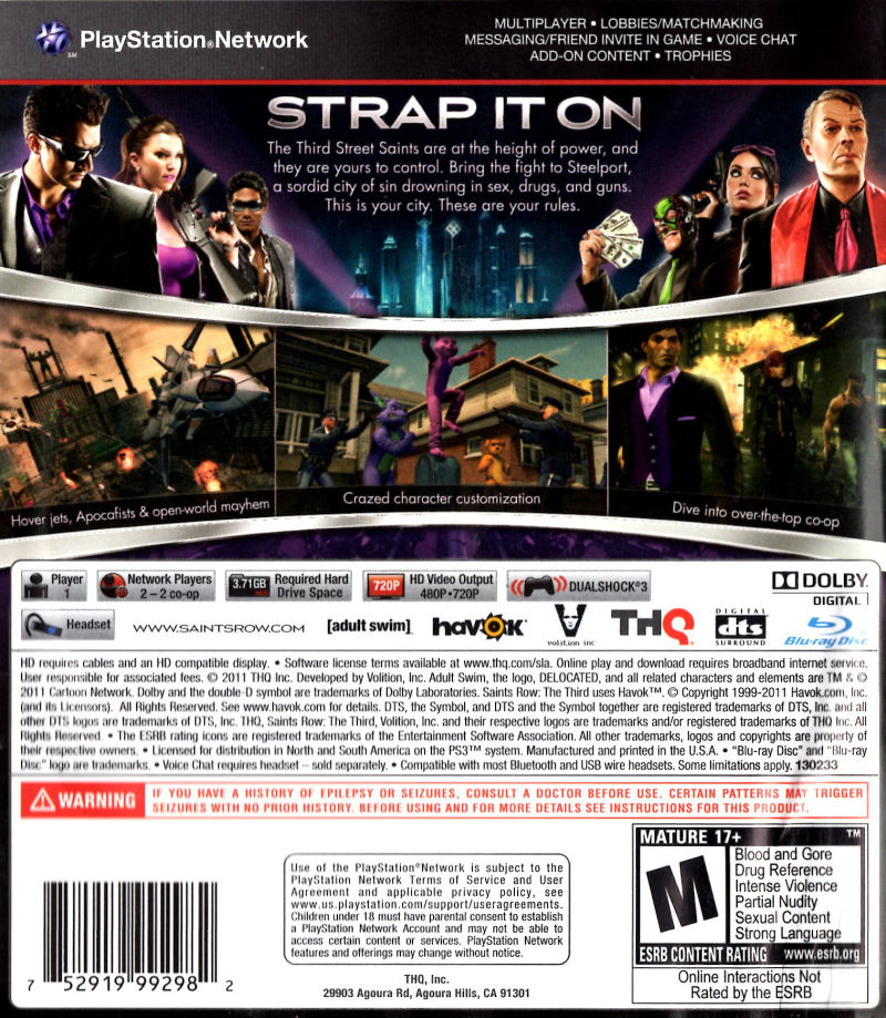 Saints Row: The Third - Playstation 3