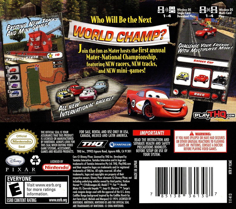 Campeonato Nacional Cars Mater - Nintendo DS
