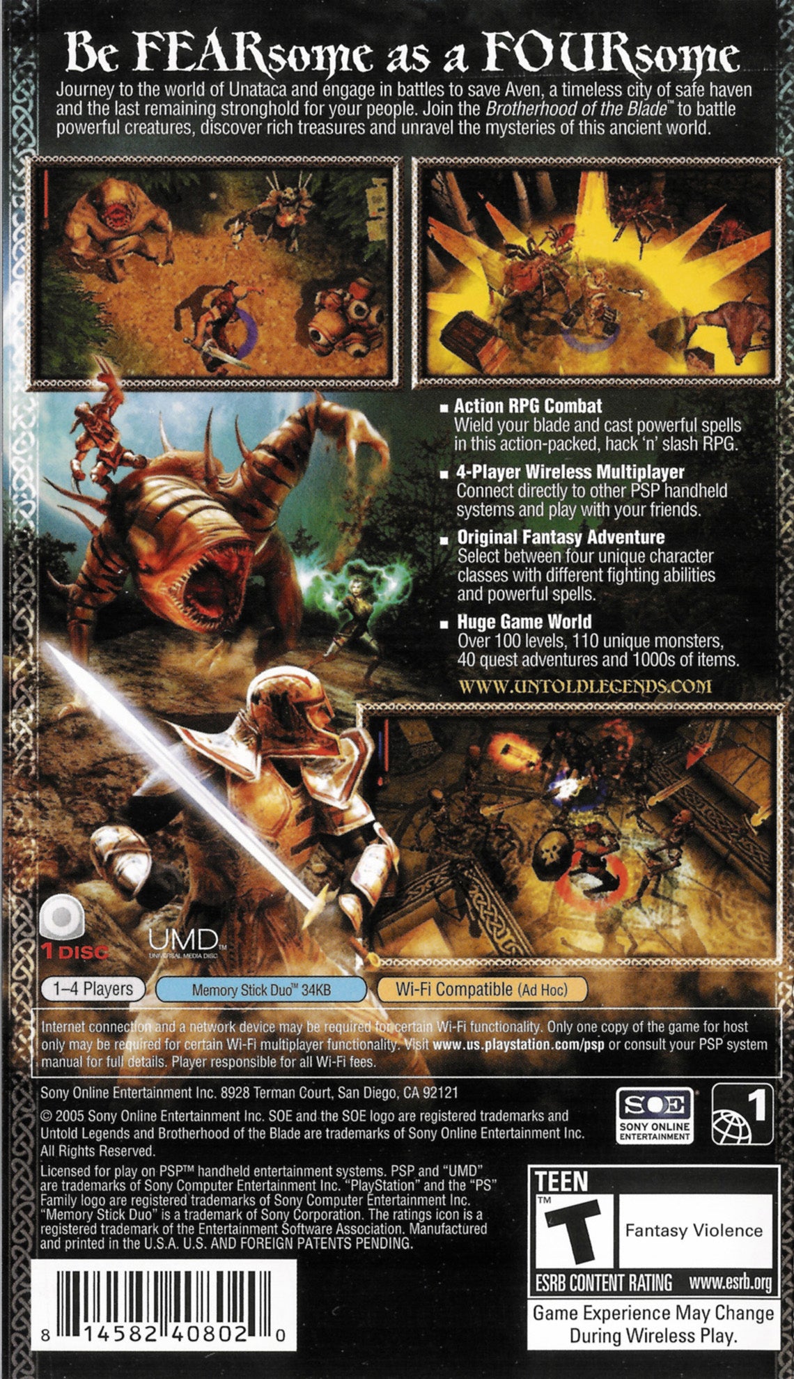 Untold Legends Brotherhood of the Blade - PSP