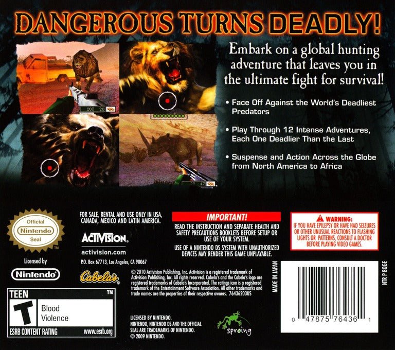 Cabela's Dangerous Hunts 2011 - Nintendo DS - Retro Island Gaming