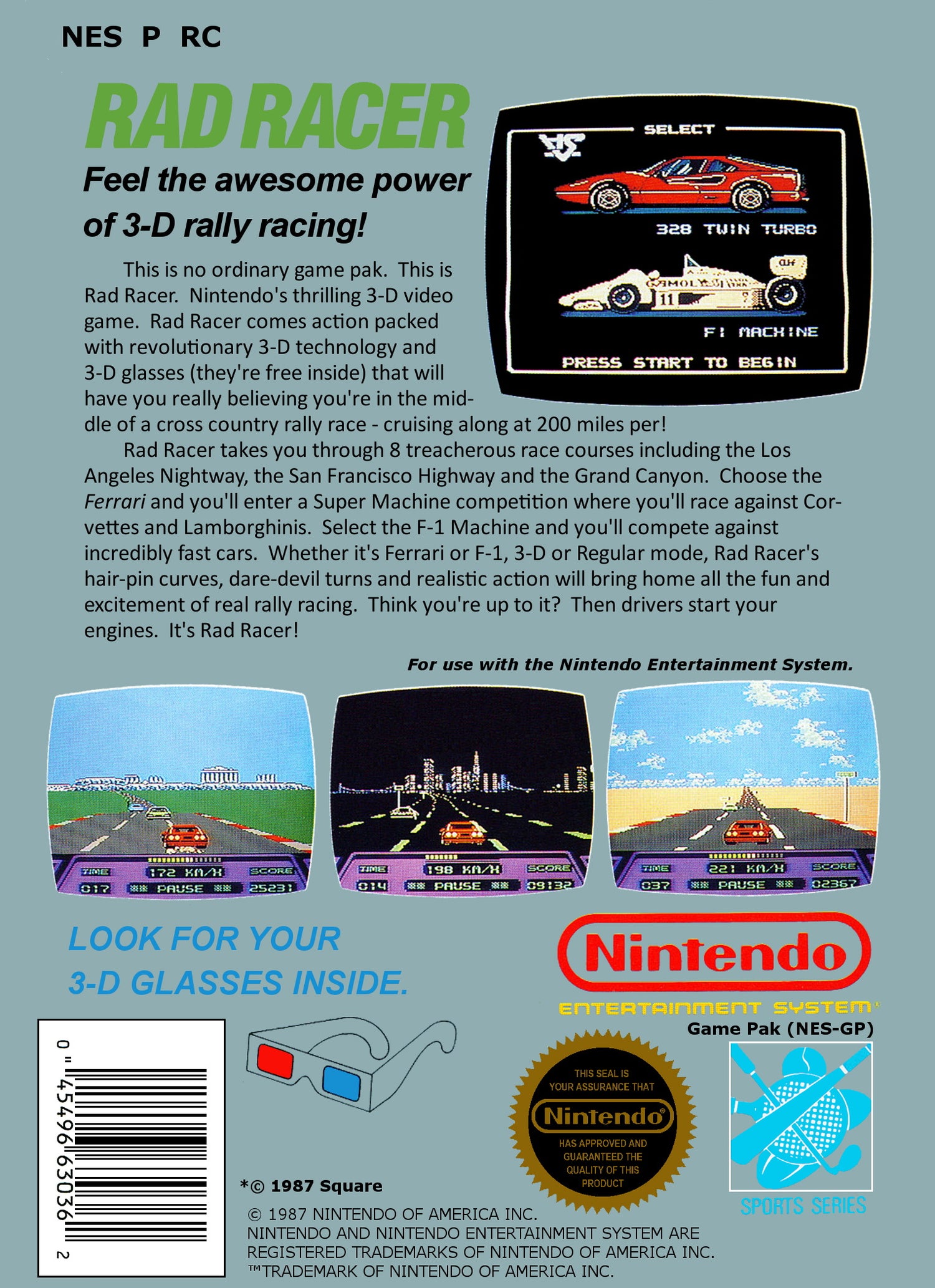 Rad Racer - NES