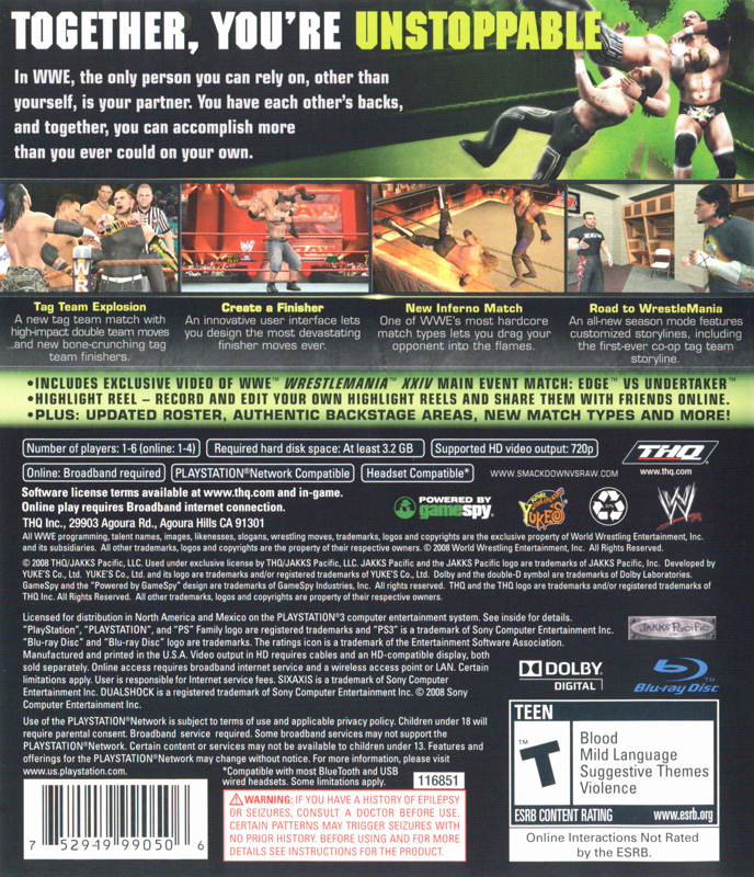 WWE Smackdown vs. Raw 2009 - Playstation 3