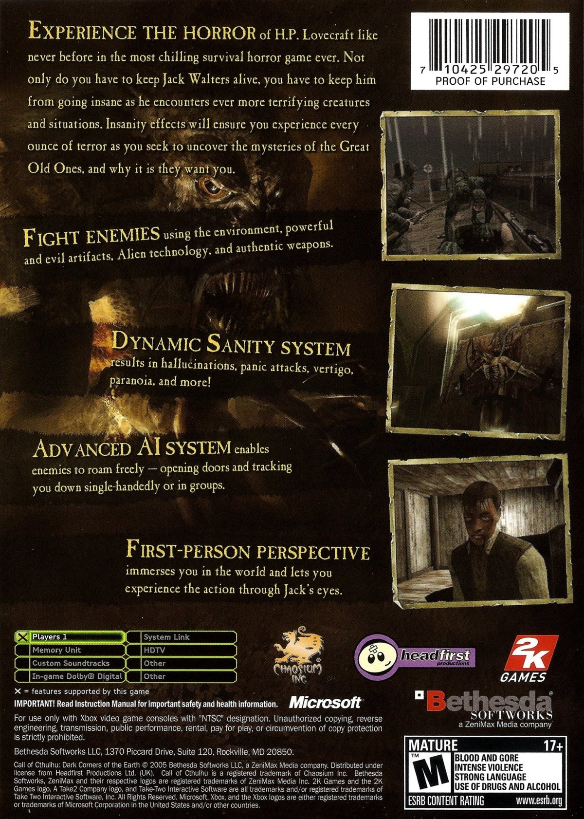 Call of Cthulhu Dark Corners of the Earth - Xbox - Retro Island Gaming