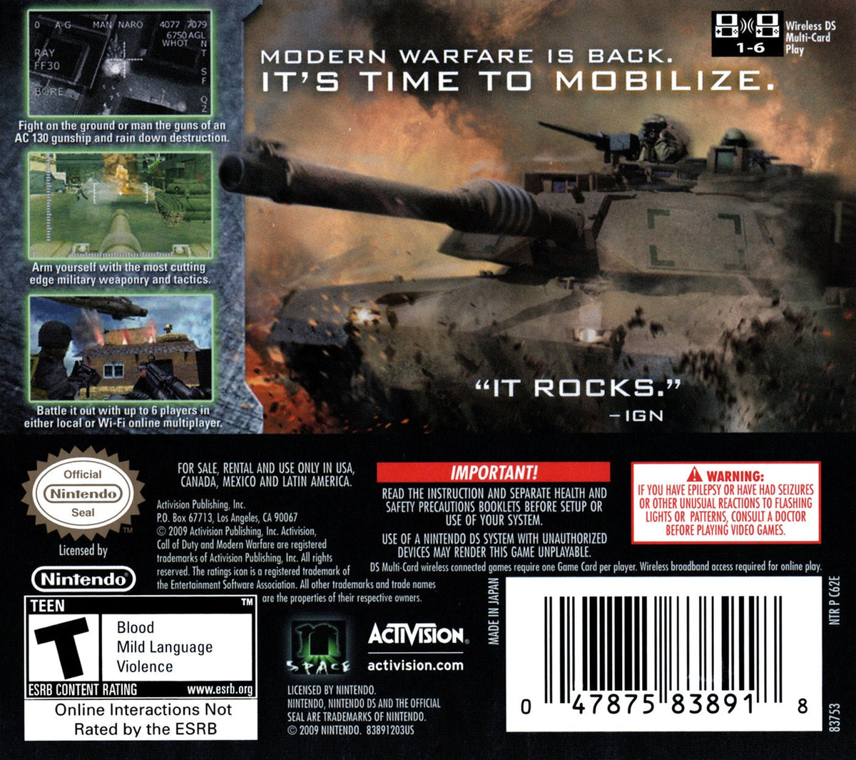 Call of Duty Modern Warfare Mobilized - Nintendo DS - Retro Island Gaming