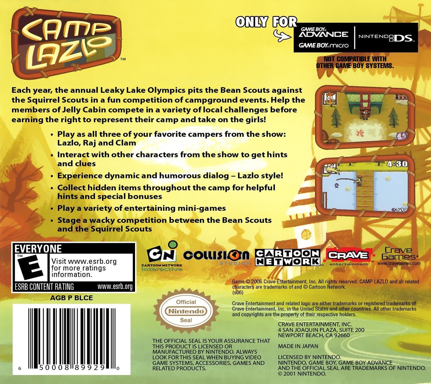 Camp Lazlo Leaky Lake Games - GameBoy Advance - Retro Island Gaming