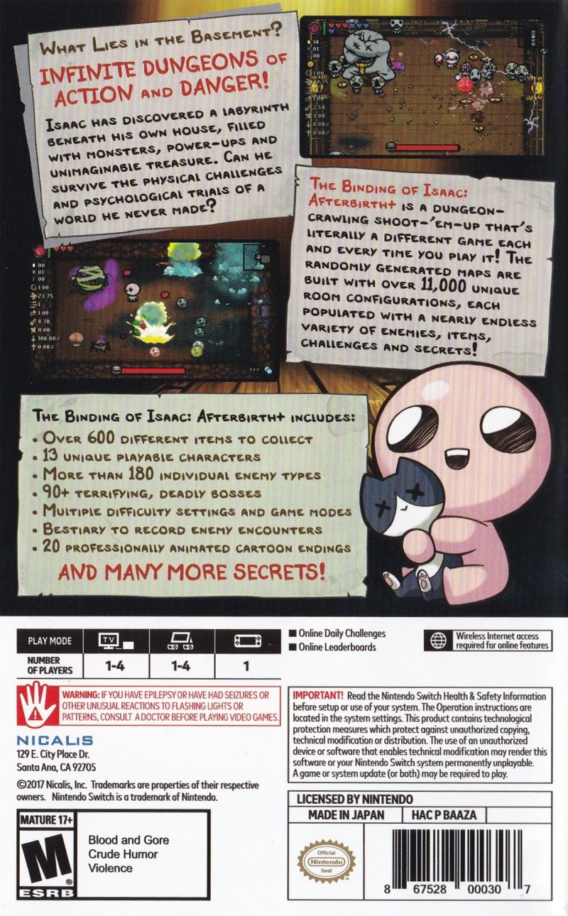 Binding of Isaac Afterbirth+ - Nintendo Switch