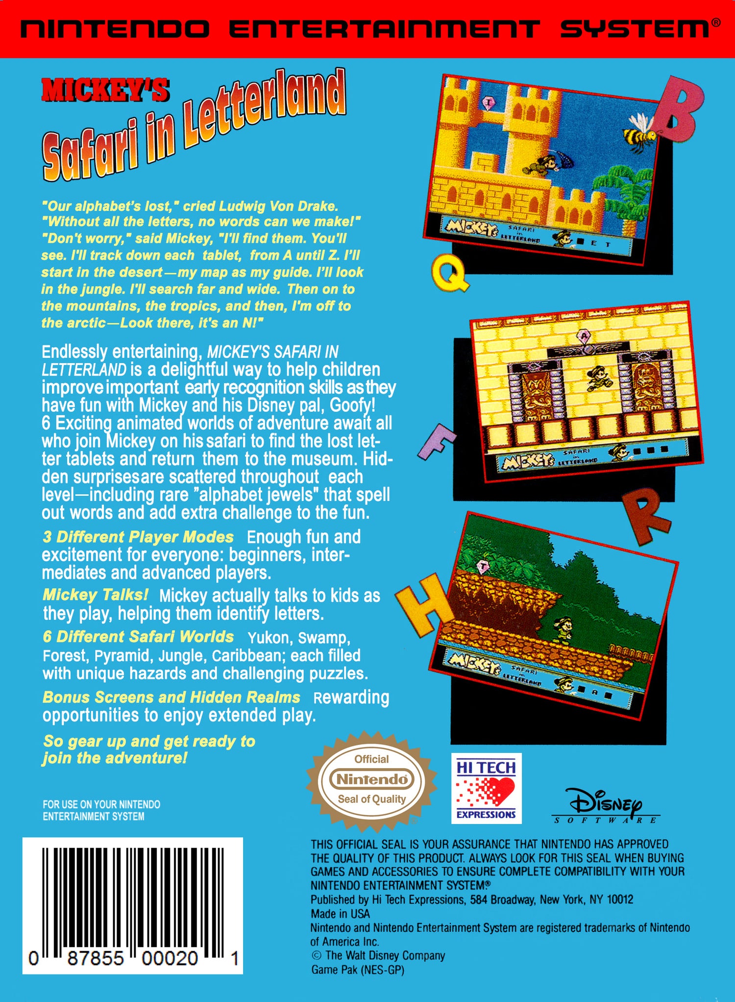 Mickey's Safari in Letterland - NES