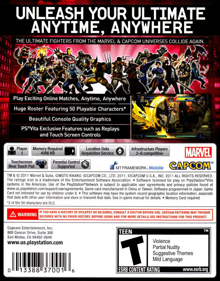 Ultimate Marvel vs Capcom 3 - Playstation Vita