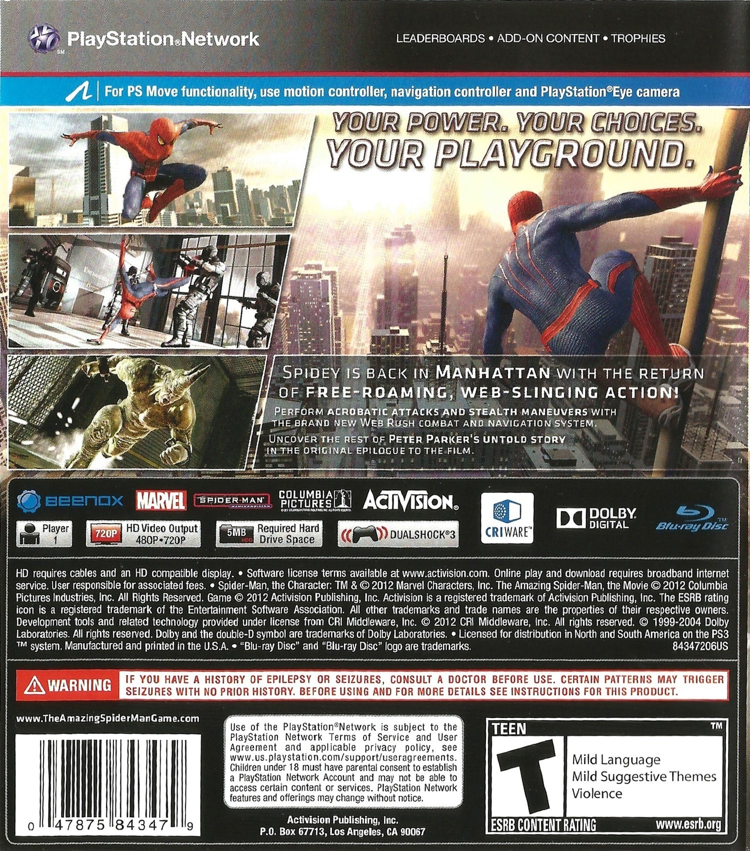 Amazing Spiderman - Playstation 3