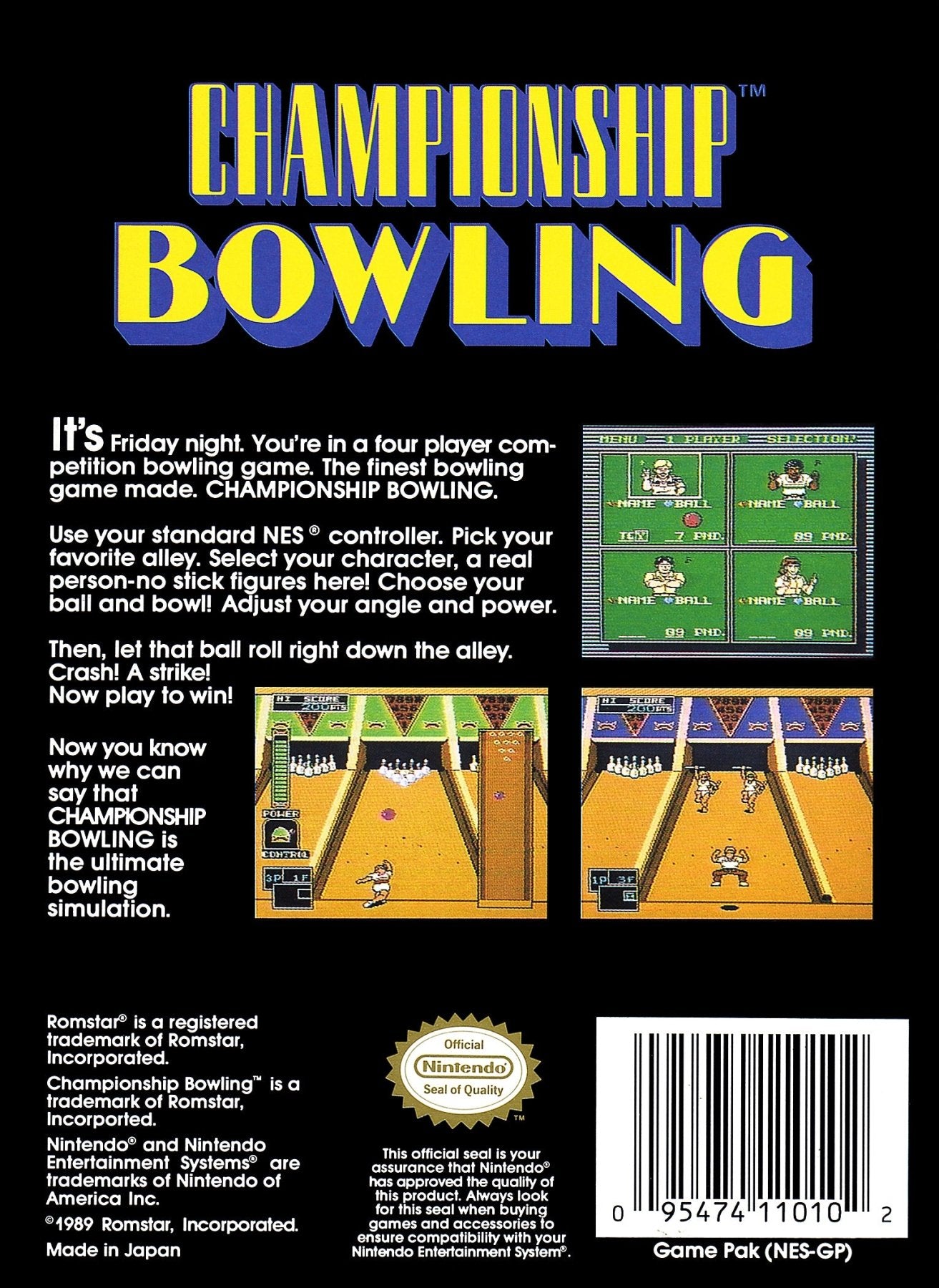 Championship Bowling - NES - Retro Island Gaming
