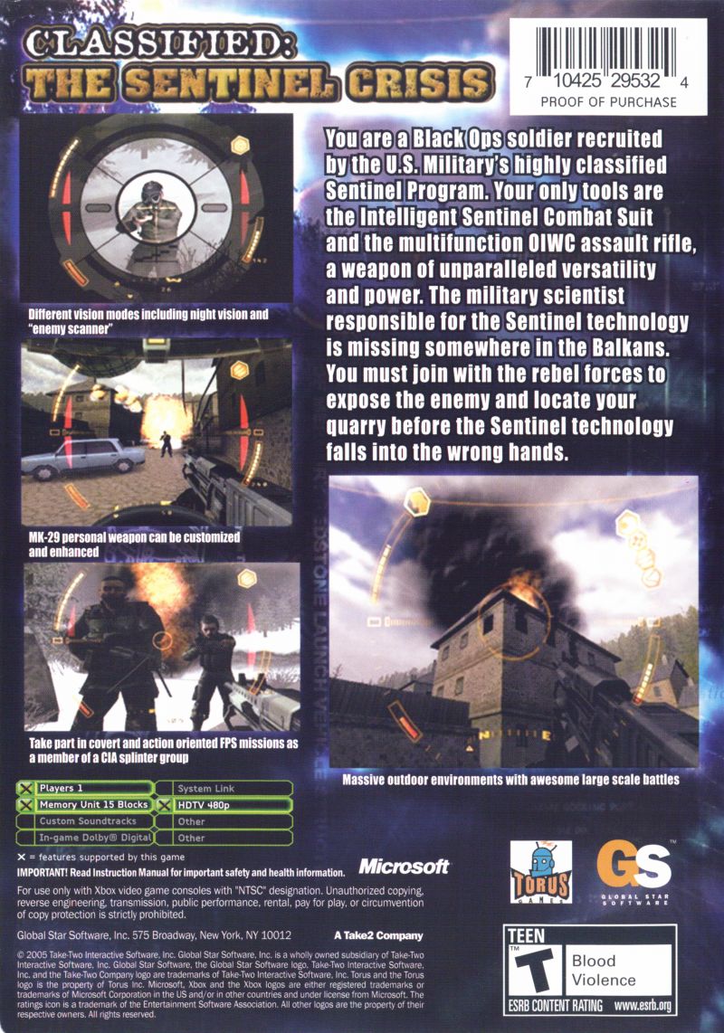 Classified The Sentinel Crisis - Xbox - Retro Island Gaming