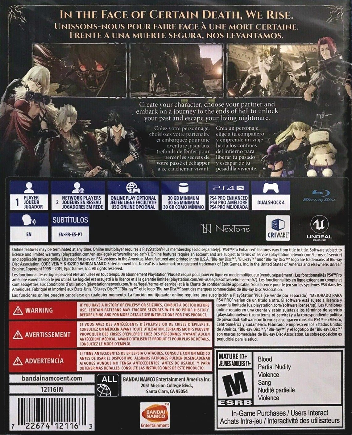 Code Vein - Playstation 4 - Retro Island Gaming