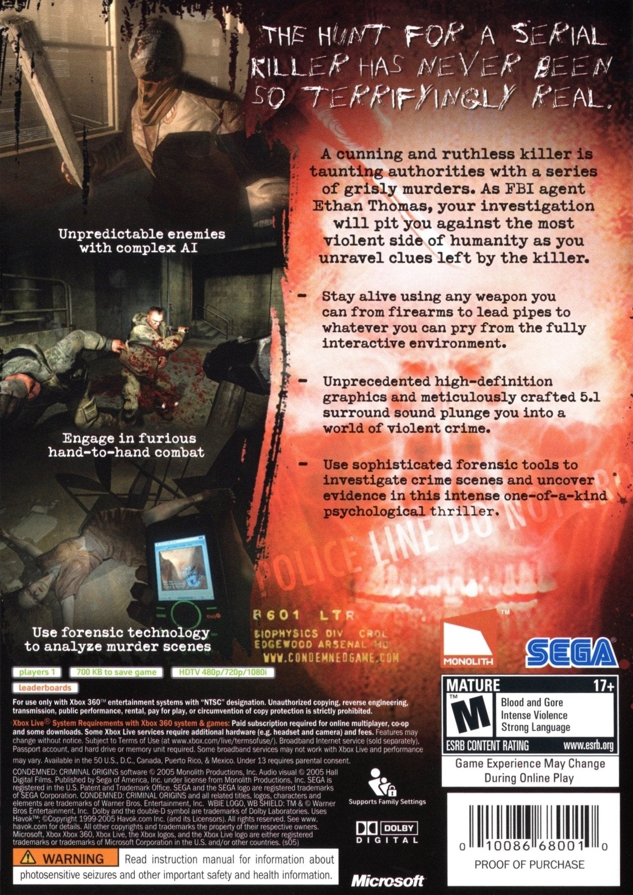 Condemned Criminal Origins - Xbox 360 - Retro Island Gaming