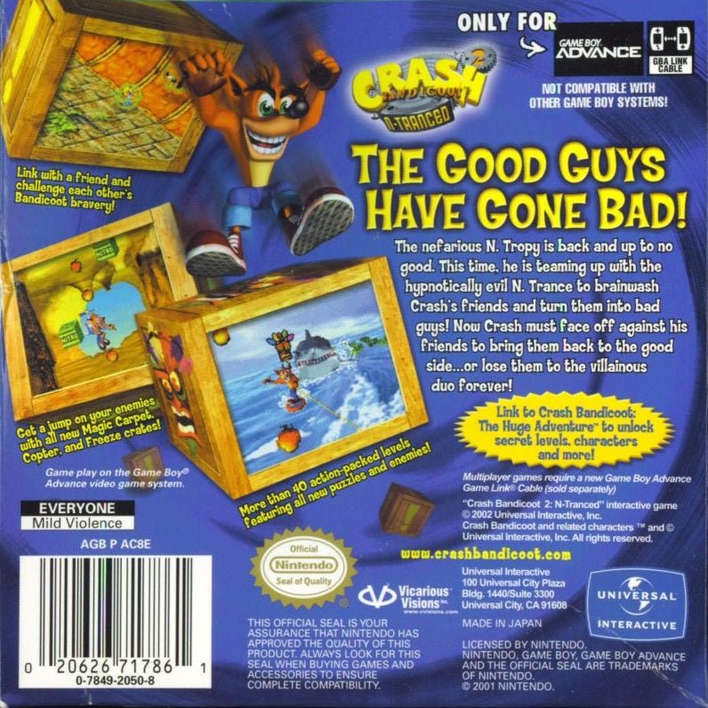 Crash Bandicoot 2 N - tranced - GameBoy Advance - Retro Island Gaming