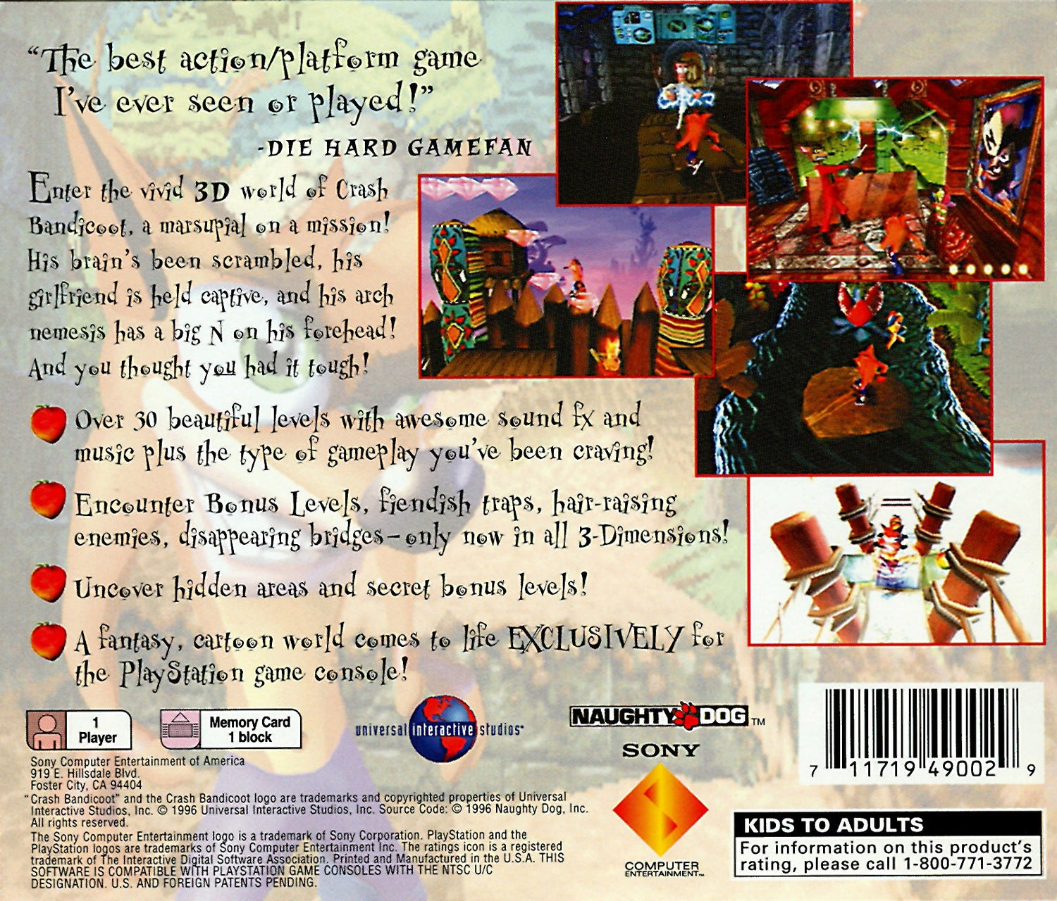 Crash Bandicoot [Black Label] - Playstation - Retro Island Gaming