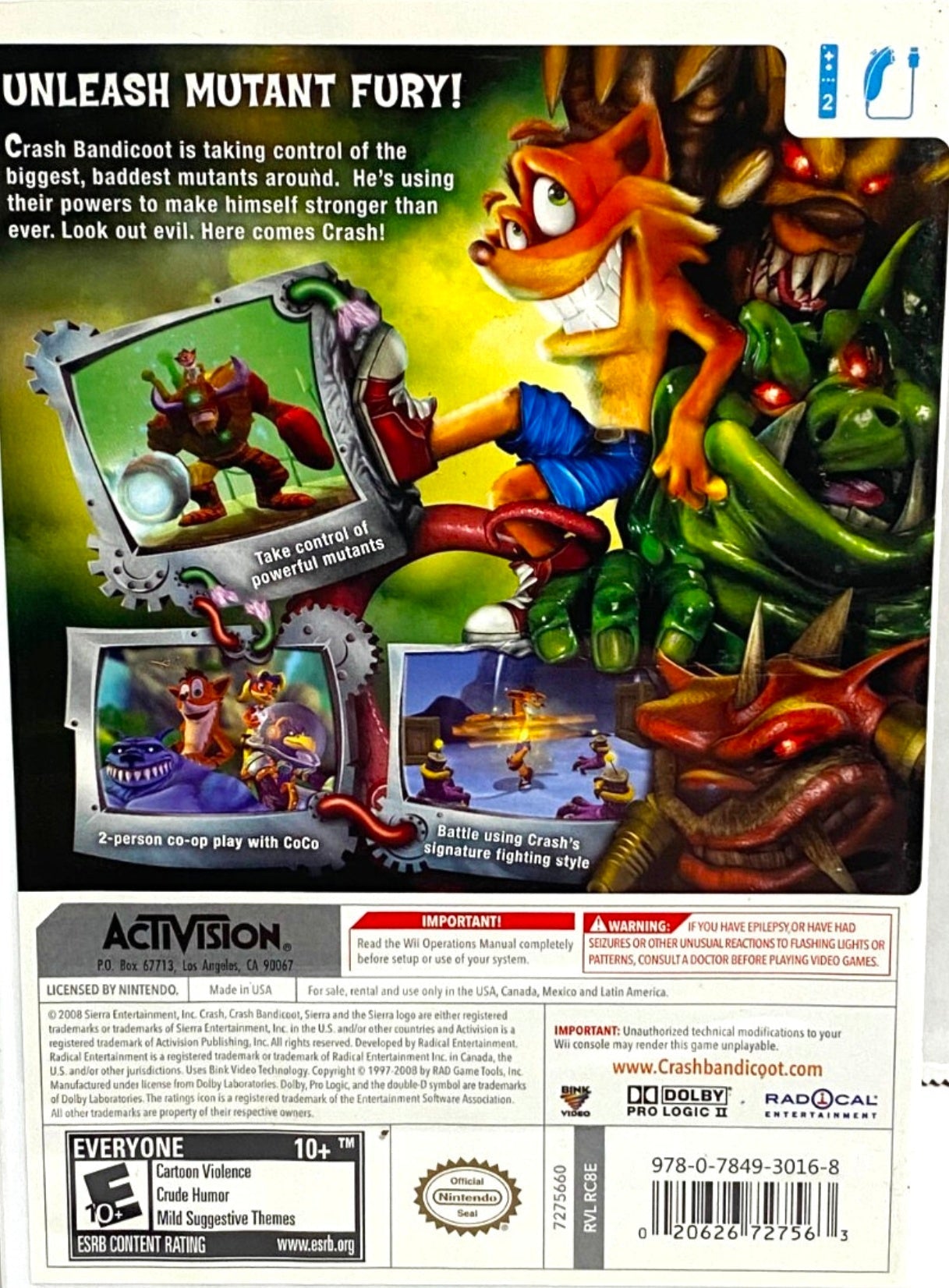 Crash Mind Over Mutant - Wii - Retro Island Gaming