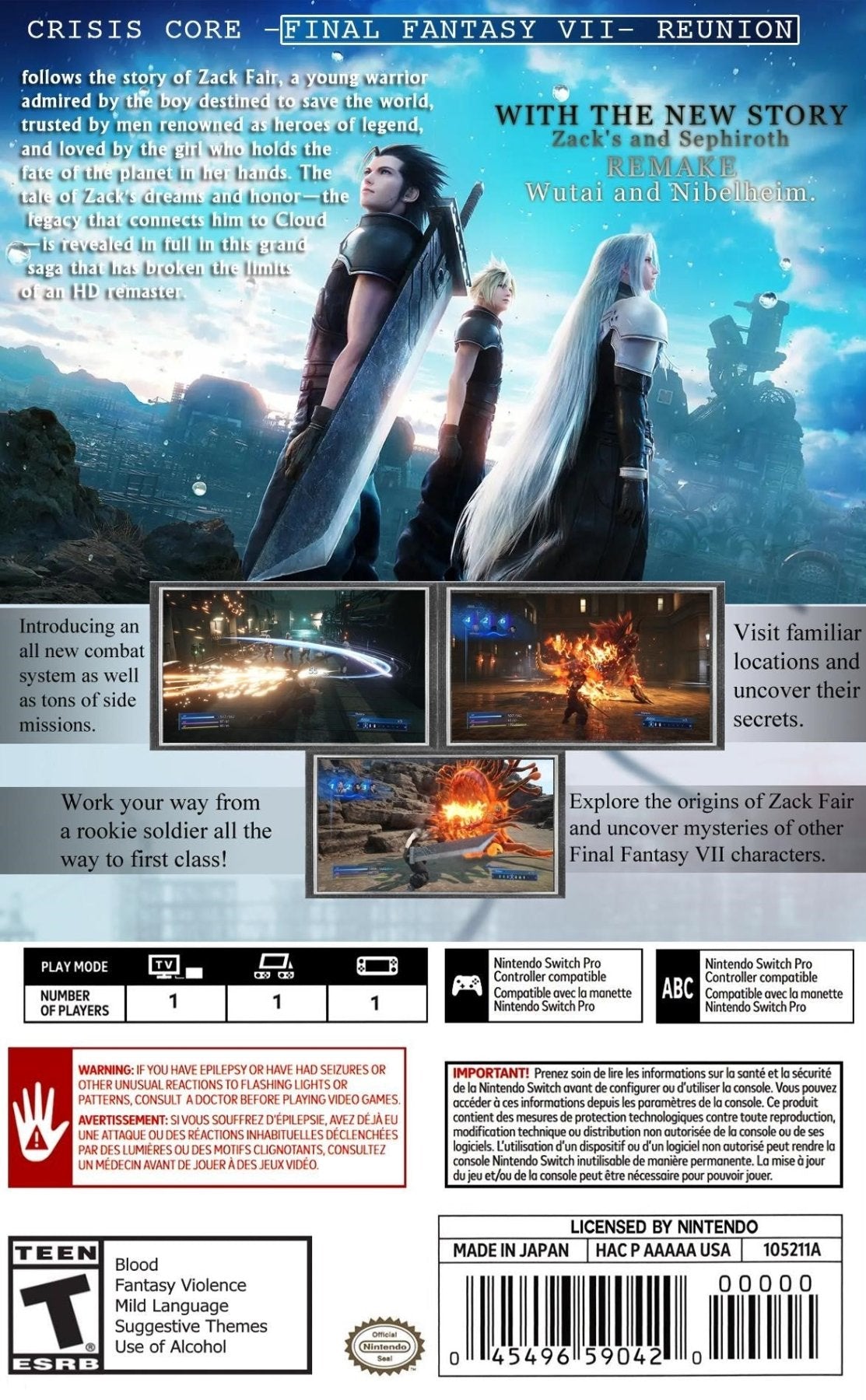 Crisis Core: Final Fantasy VII Reunion - Nintendo Switch - Retro Island Gaming