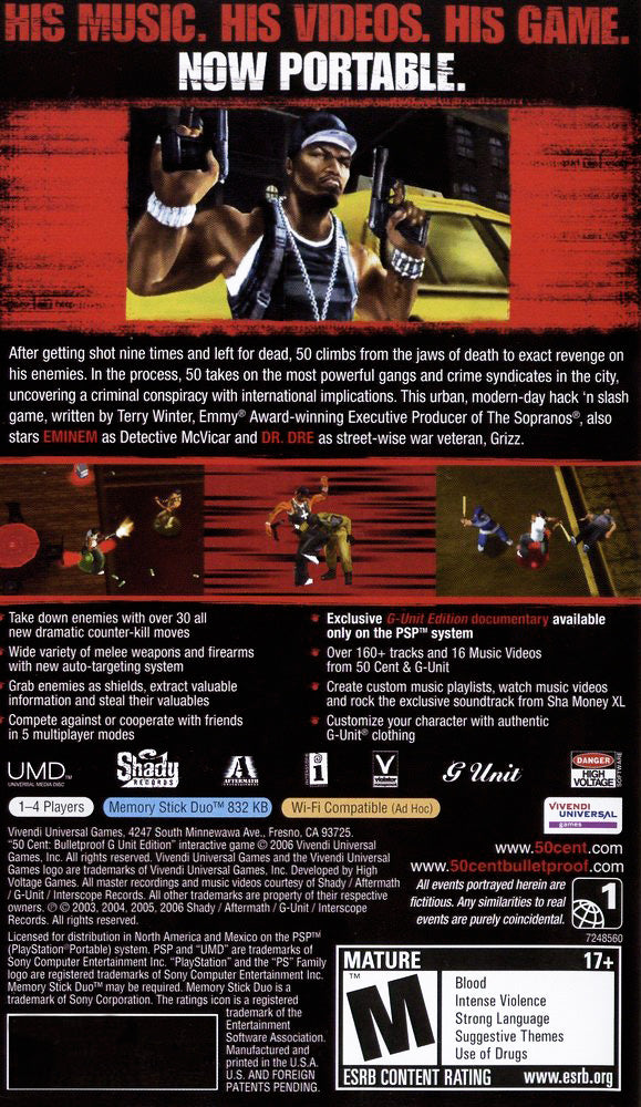 50 Cent Bulletproof G Unit Edition - PSP