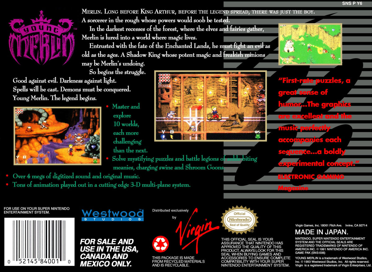 Young Merlin - Super Nintendo - Retro Island Gaming