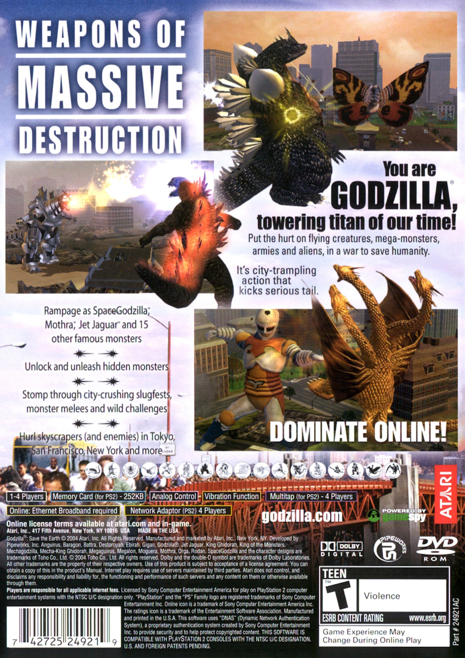 Godzilla Save the Earth - Playstation 2