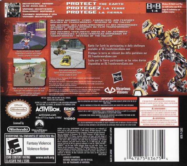 Transformers: Revenge of the Fallen Autobots - Nintendo DS