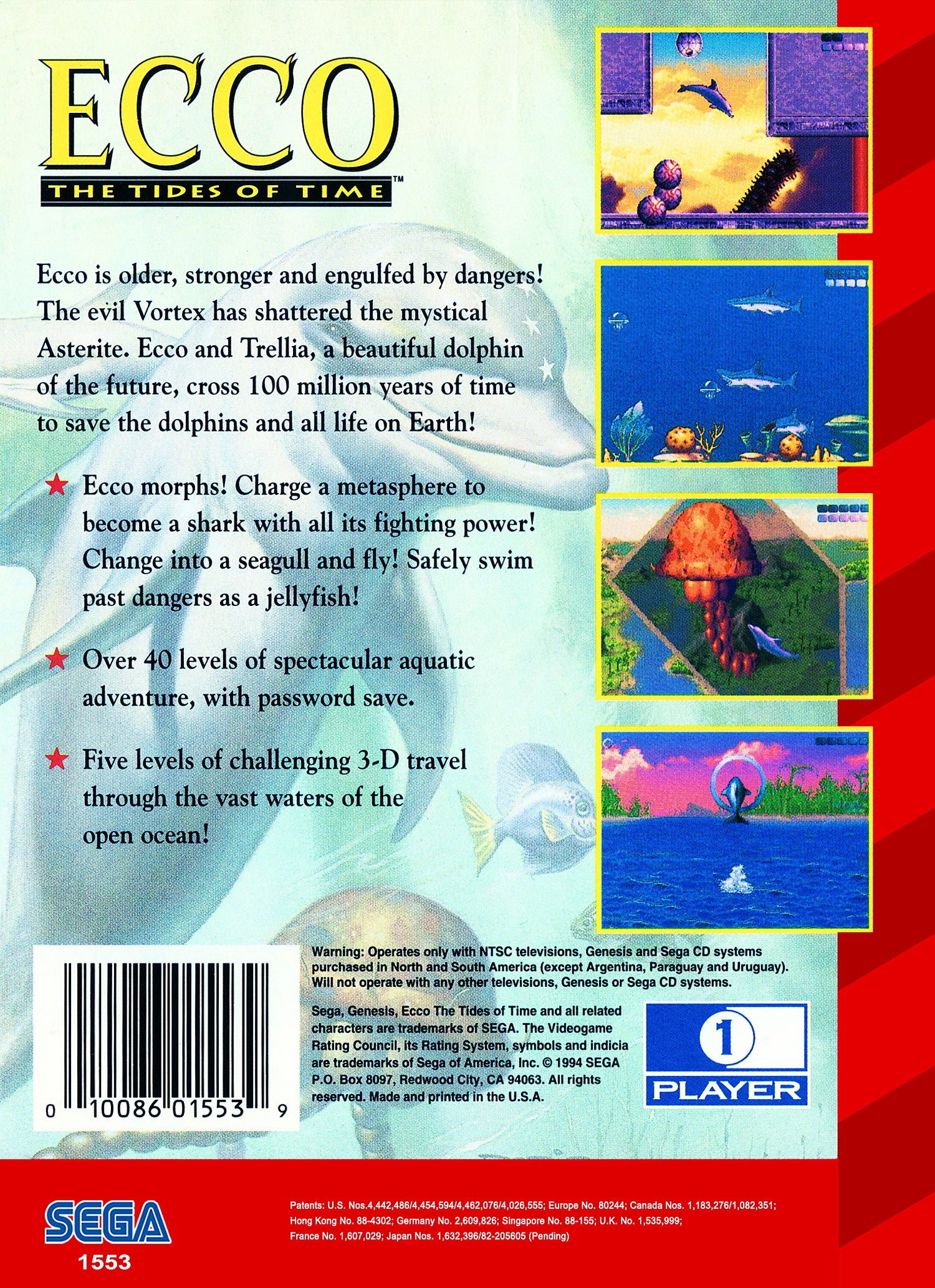 Ecco The Tides of Time - Sega Genesis