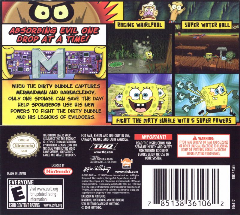 SpongeBob SquarePants Yellow Avenger - Nintendo DS