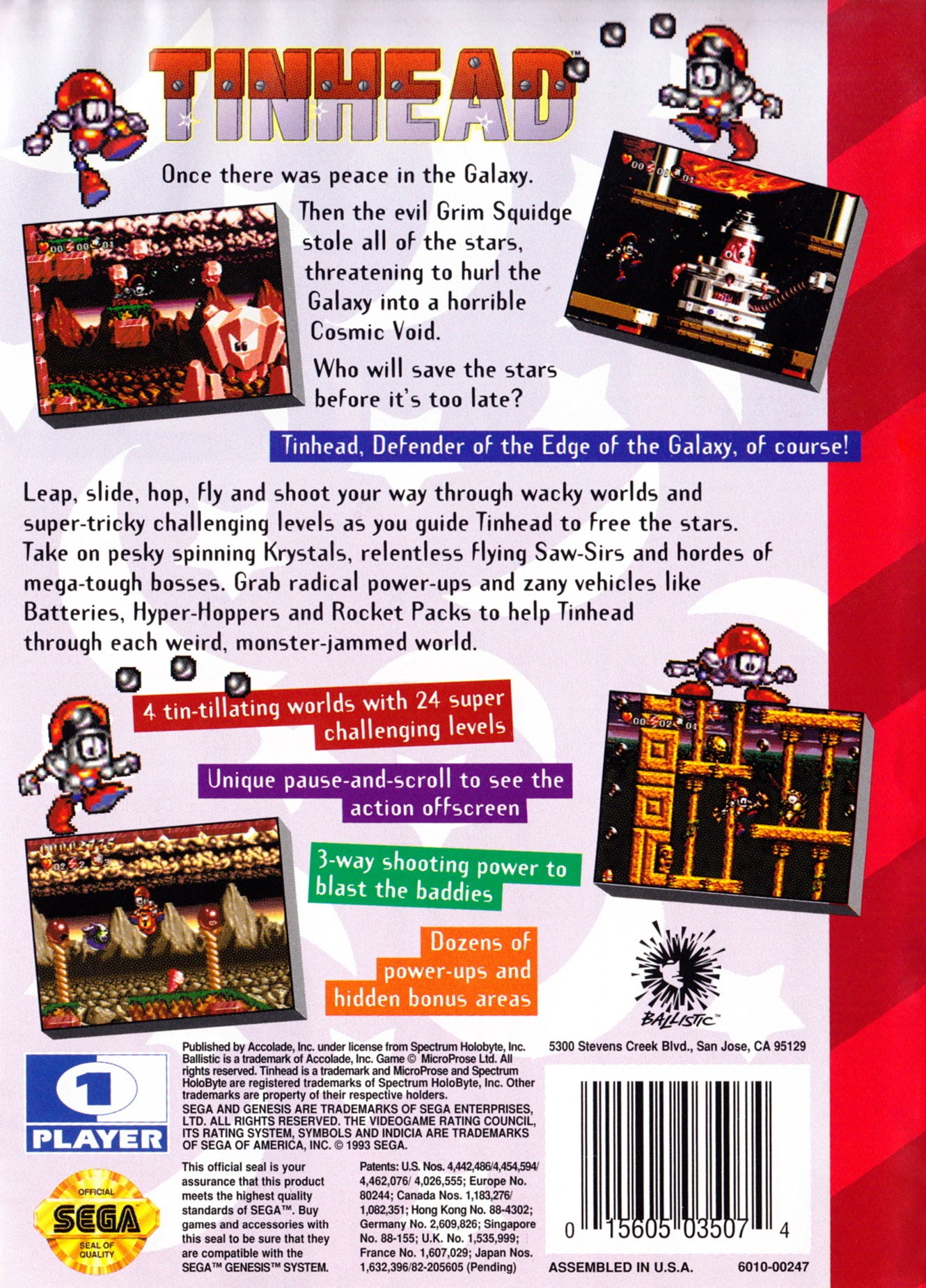 Tinhead - Sega Genesis