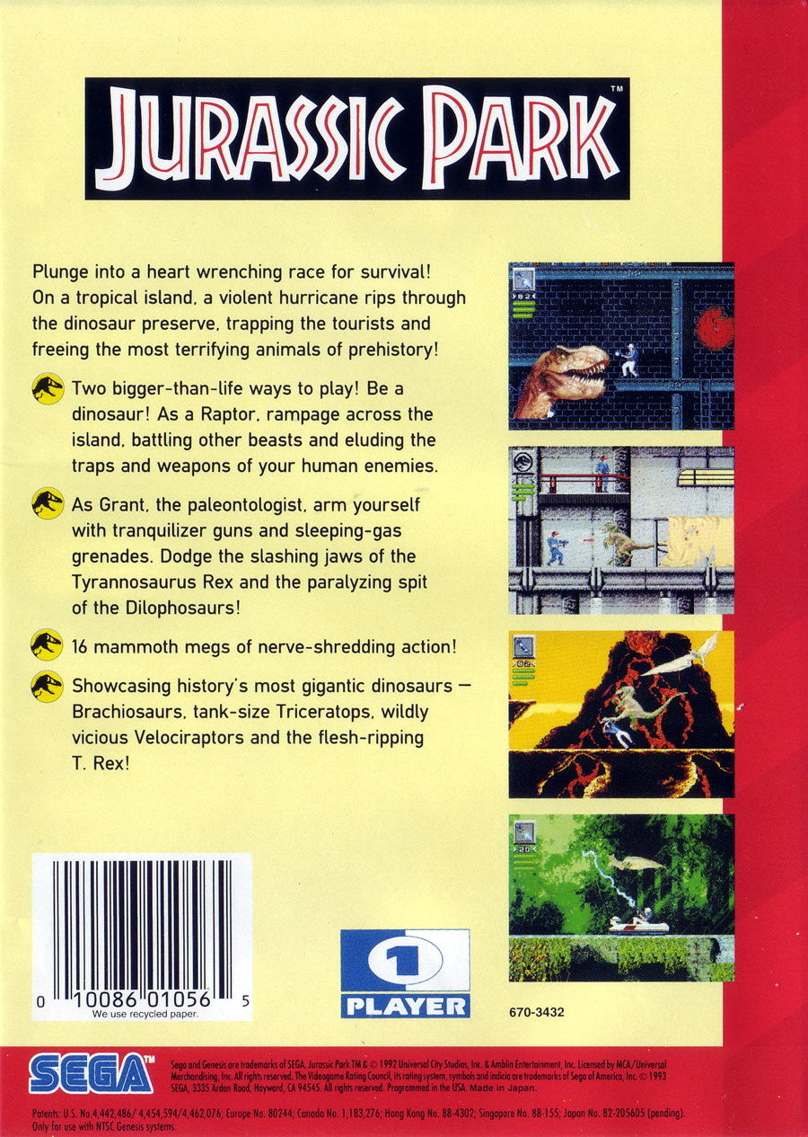JURASSIC PARK COMPLET BOÎTE NOTICE SEGA MEGA CD NTSC JAPANESE JURASSIC PARK COMPLET BOÎTE NOTICE SEGA MEGA CD NTSC JAPANESE