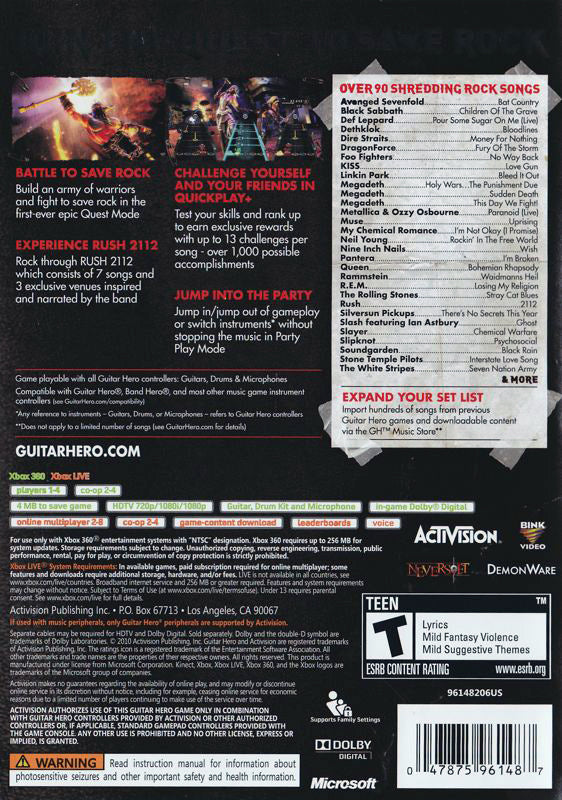 Guitar Hero: Warriors of Rock - Xbox 360