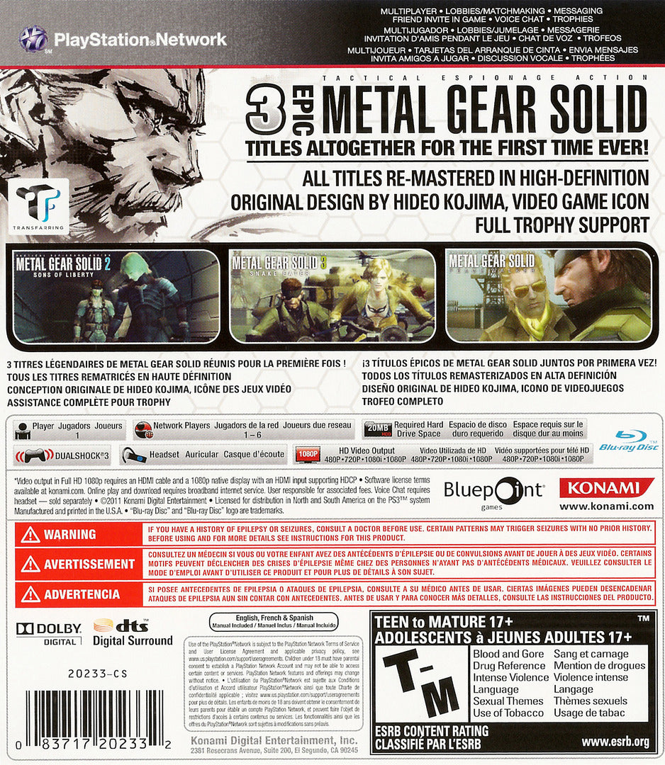 Metal Gear Solid HD Collection - Playstation 3