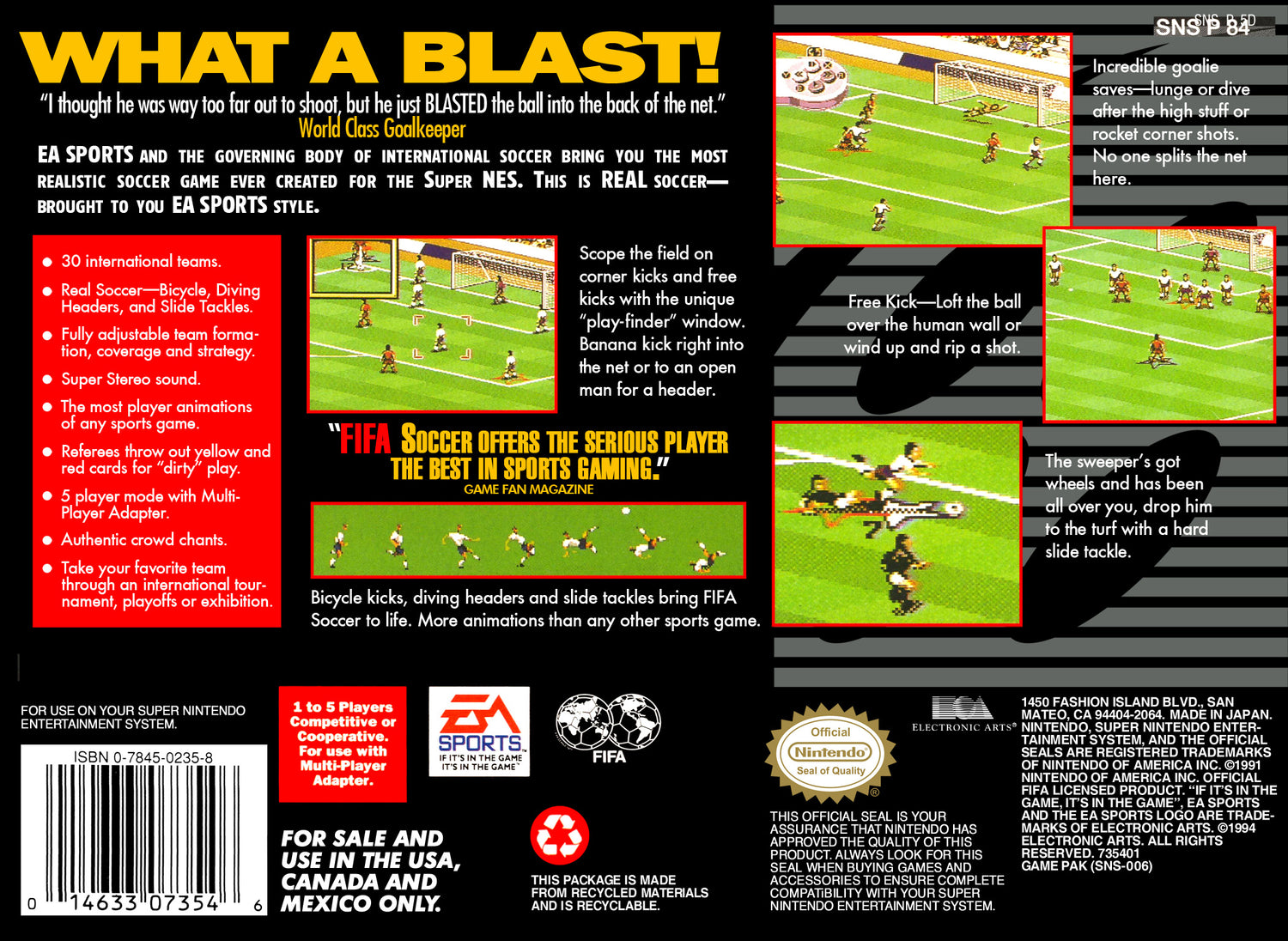 FIFA International Soccer - Super Nintendo
