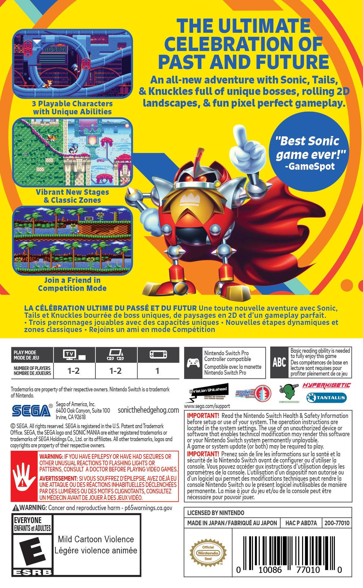 Sonic Mania - Nintendo Switch - Retro Island Gaming