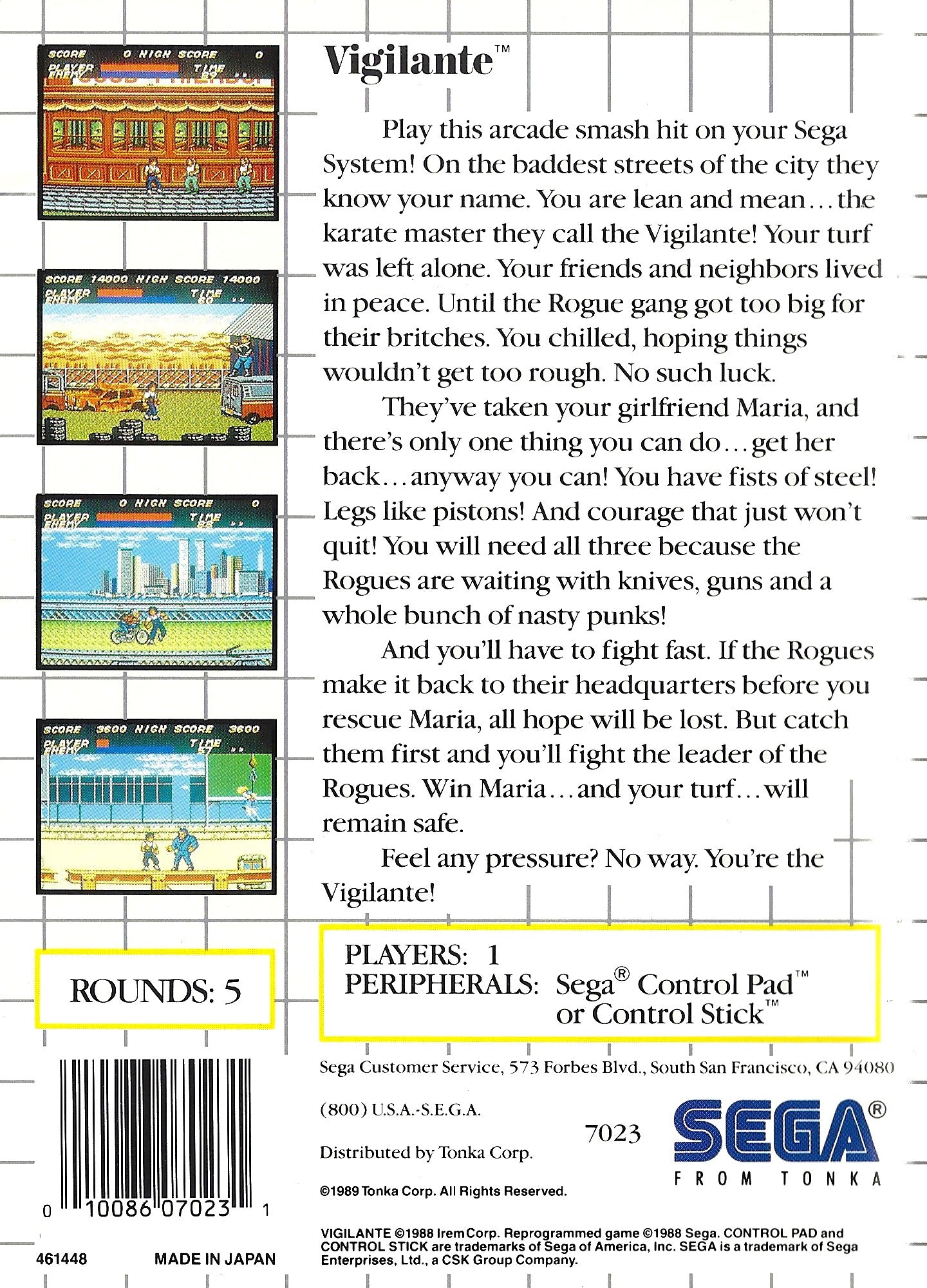 Vigilante - Sega Master System