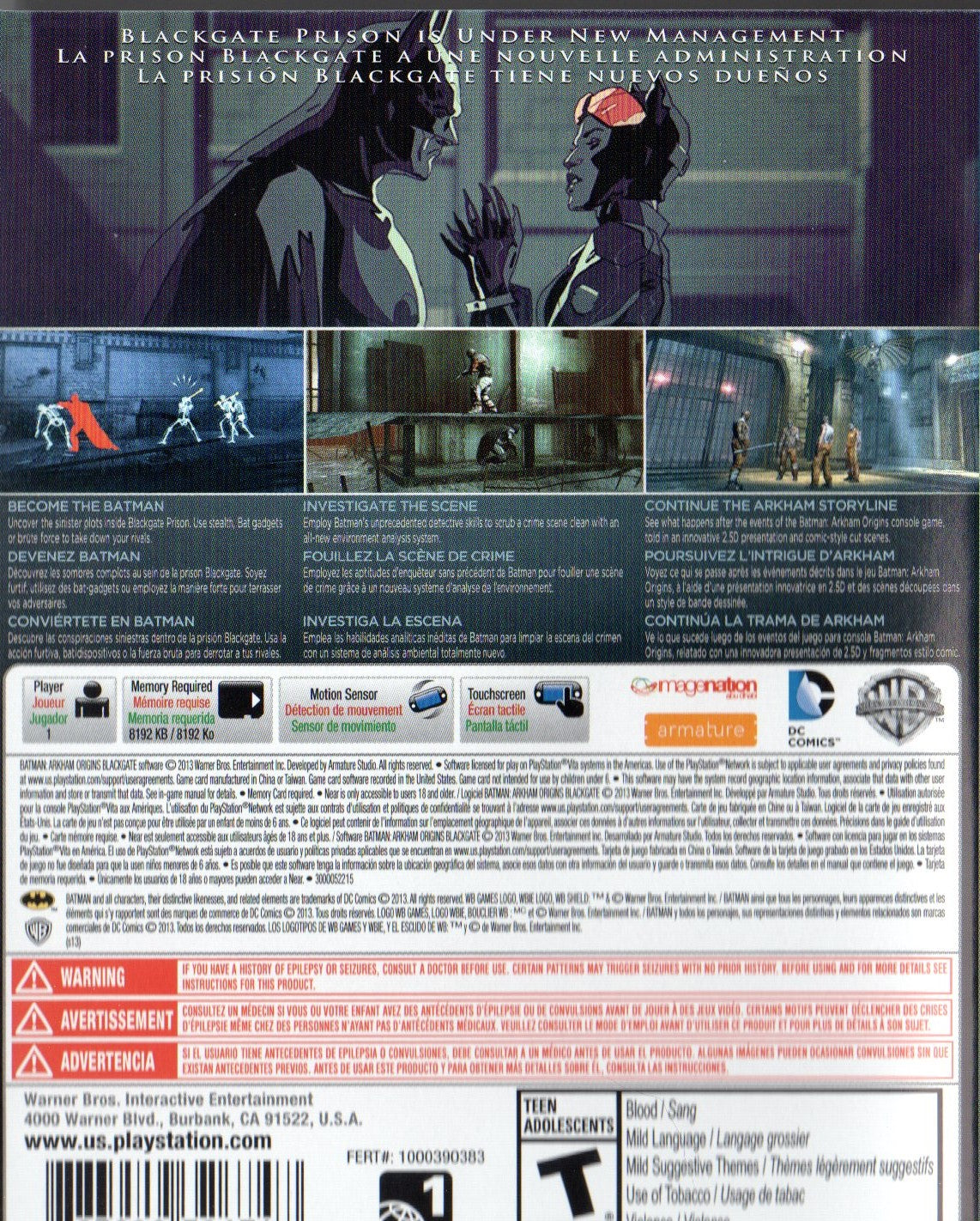 Batman: Arkham Origins Blackgate - Playstation Vita - Retro Island Gaming