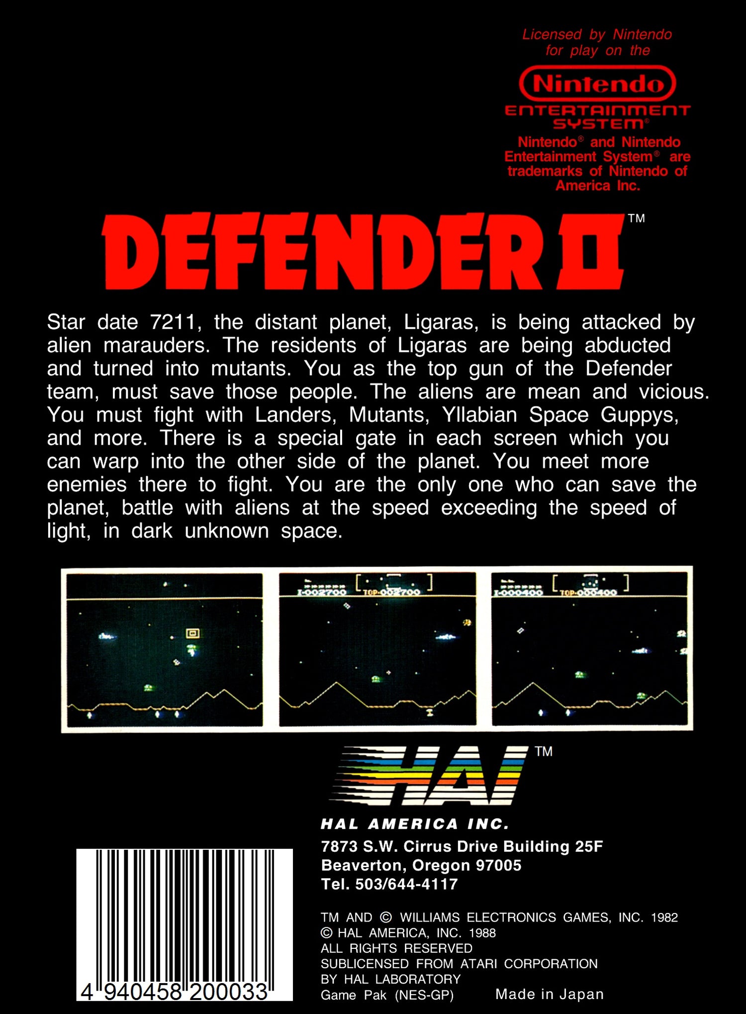 Defender II - NES