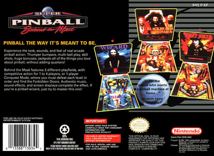 Super Pinball Behind the Mask - Super Nintendo - Retro Island Gaming