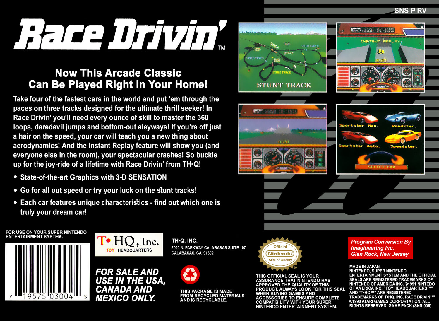 Race Drivin - Super Nintendo