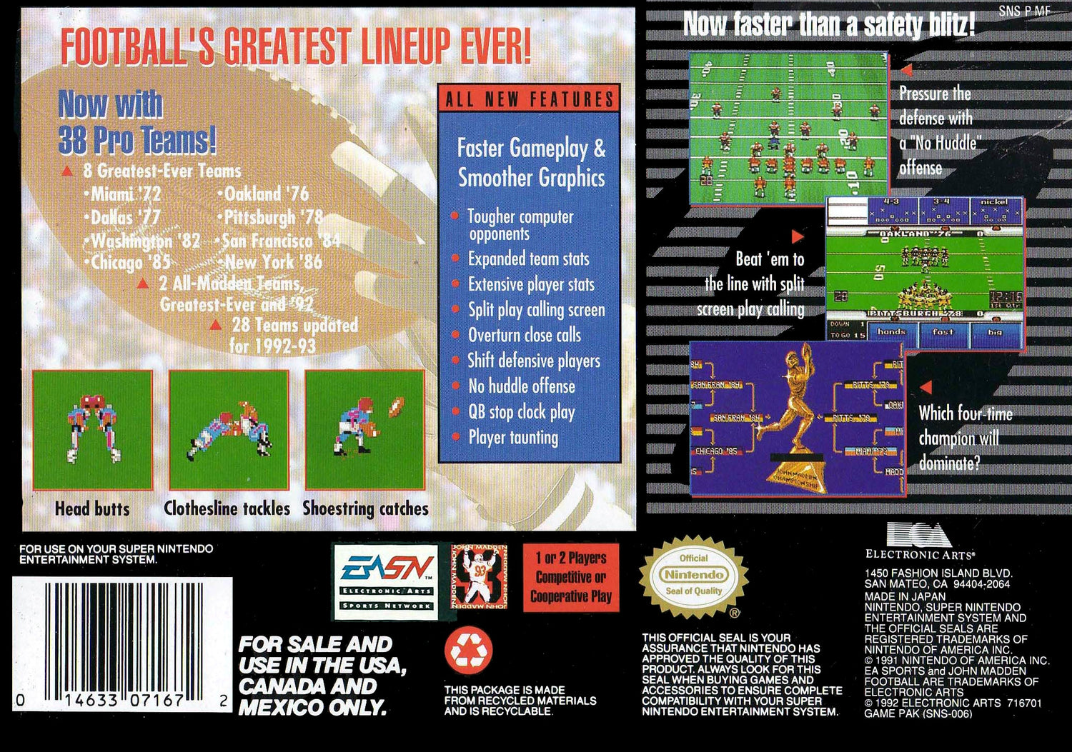 Madden 93 - Super Nintendo