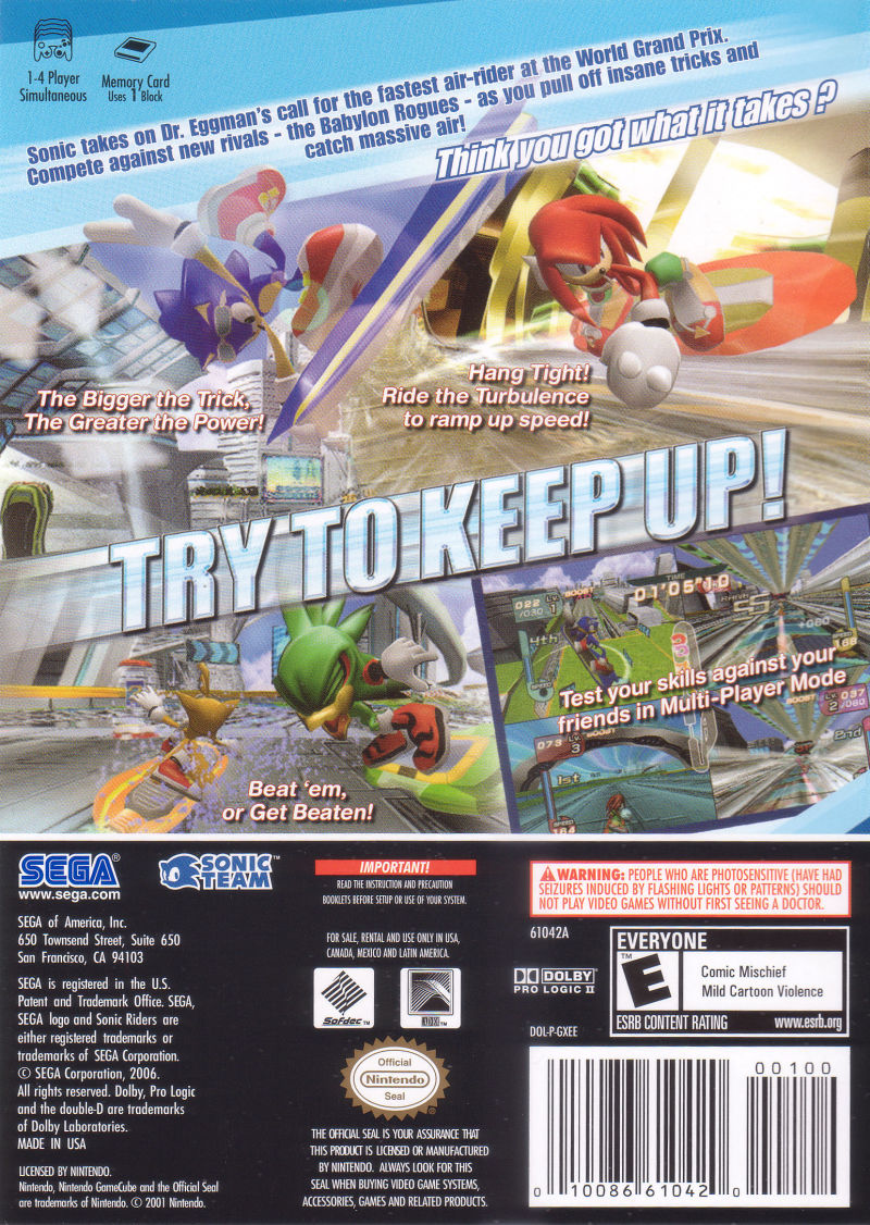 Sonic Riders [Player's Choice] - Gamecube
