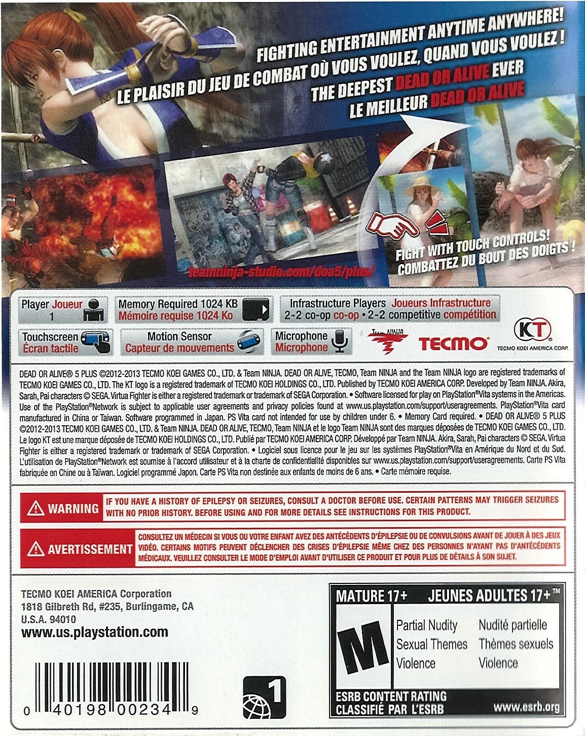 Dead or Alive 5 Plus - Playstation Vita - Retro Island Gaming