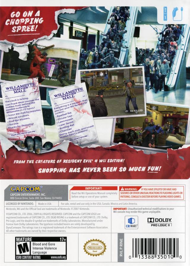 Dead Rising Chop Til You Drop - Wii - Retro Island Gaming