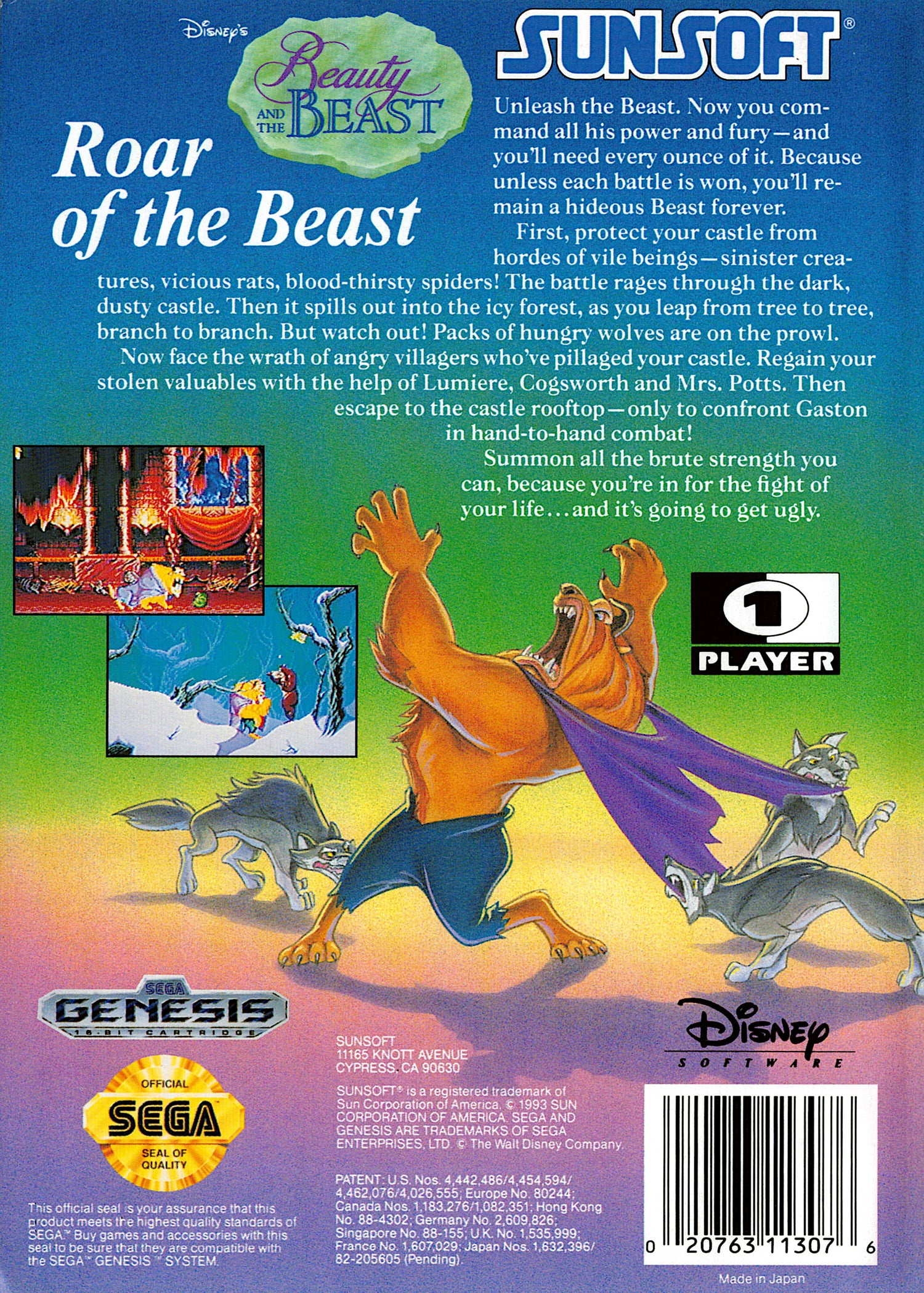 Beauty and the Beast: Roar of the Beast - Sega Genesis